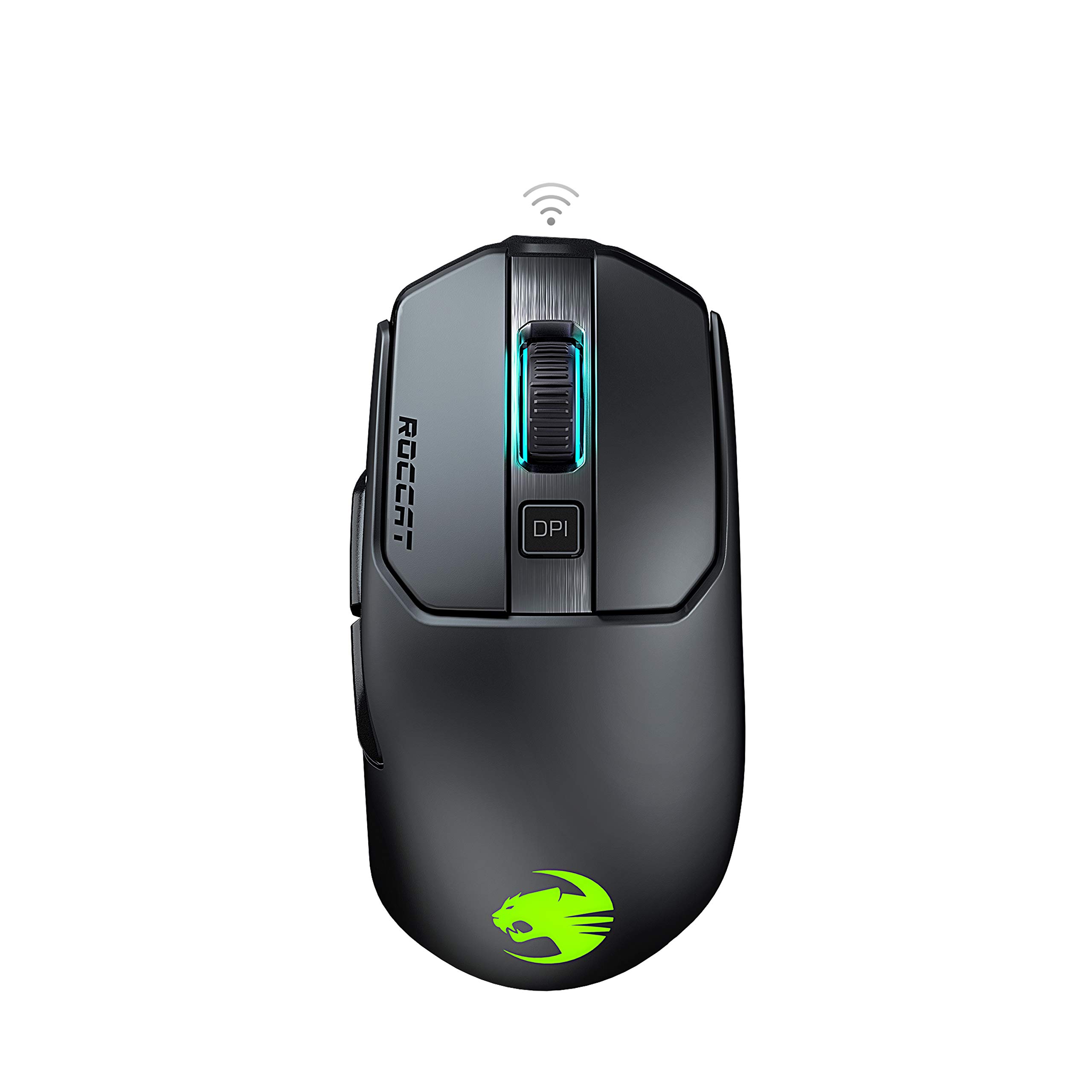 ROCCAT Kain 200 Wireless Gaming Mouse - AIMO RGB Lighting, 16,000 DPI Owl-Eye Optical Sensor, Ergonomic Design, 5 Programmable Buttons, 50-Hour Battery Life (Black) | Perfect for FPS, MOBA & PC Gaming
