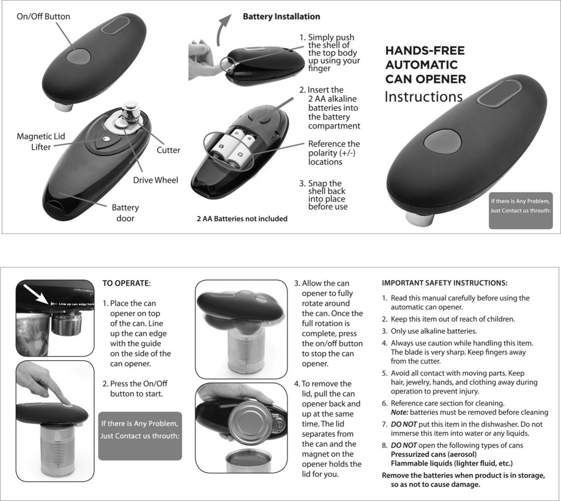 Best Electric Can Opener 2024 - Automatic Hands-Free Kitchen Appliance for Easy Food Prep - Perfect for Home, Camping & Emergency Use