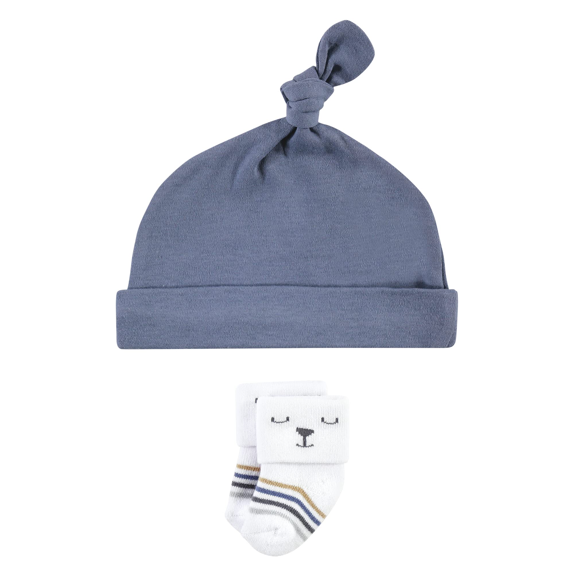 Hudson Baby Girls' Cap and Socks Set - Newborn Infant Beanie & Soft Cotton Socks - Perfect for Baby Shower Gifts, Photo Outfits & Winter Essentials