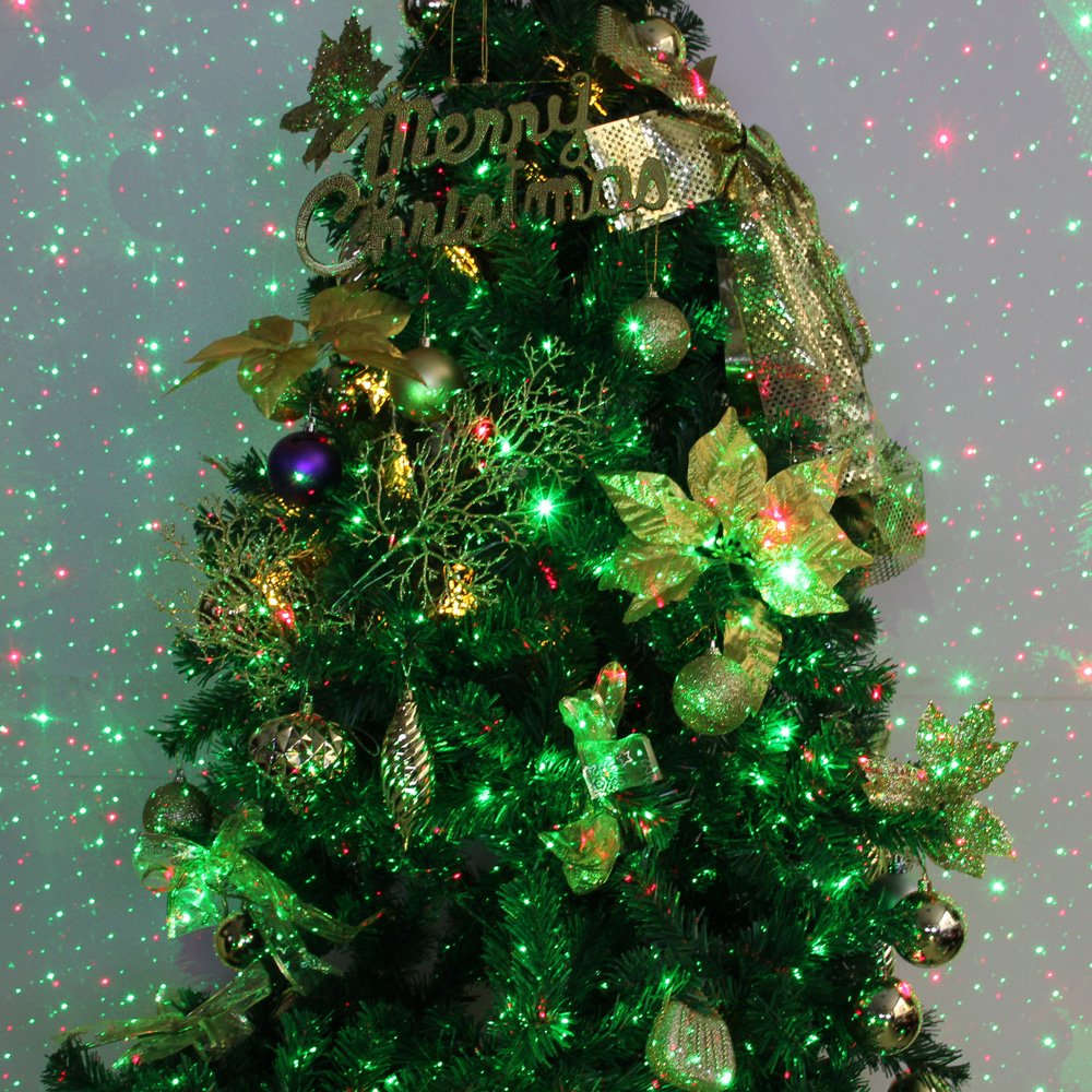 Outdoor Garden Laser Christmas Lights - Red & Green Moving Star Projector for Patio, Yard, and Holiday Decorations