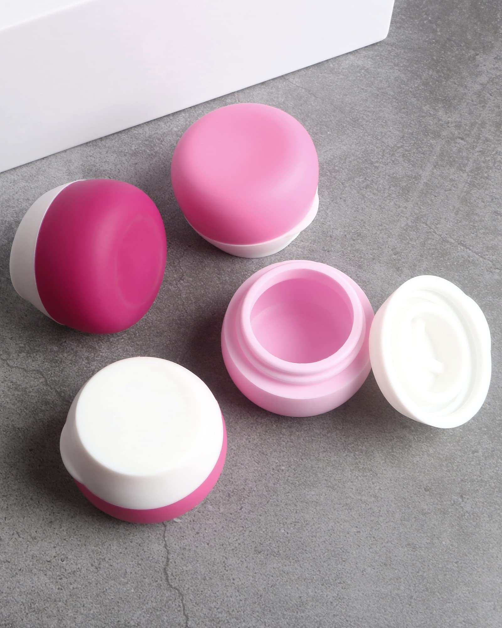 TSA Approved Leak-Proof Silicone Travel Containers for Toiletries - 4-Piece Set of Cream Jars for Cosmetic, Makeup, Face & Body Care | Perfect for Air Travel, Gym Bags & On-The-Go Essentials