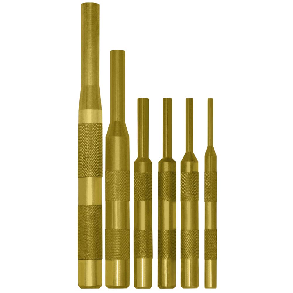 Mayhew Tools 15-Piece Brass Pin Punch and Drift Punch Set - Professional Metalworking & Woodworking Tool Kit for Automotive, Carpentry, and DIY Projects