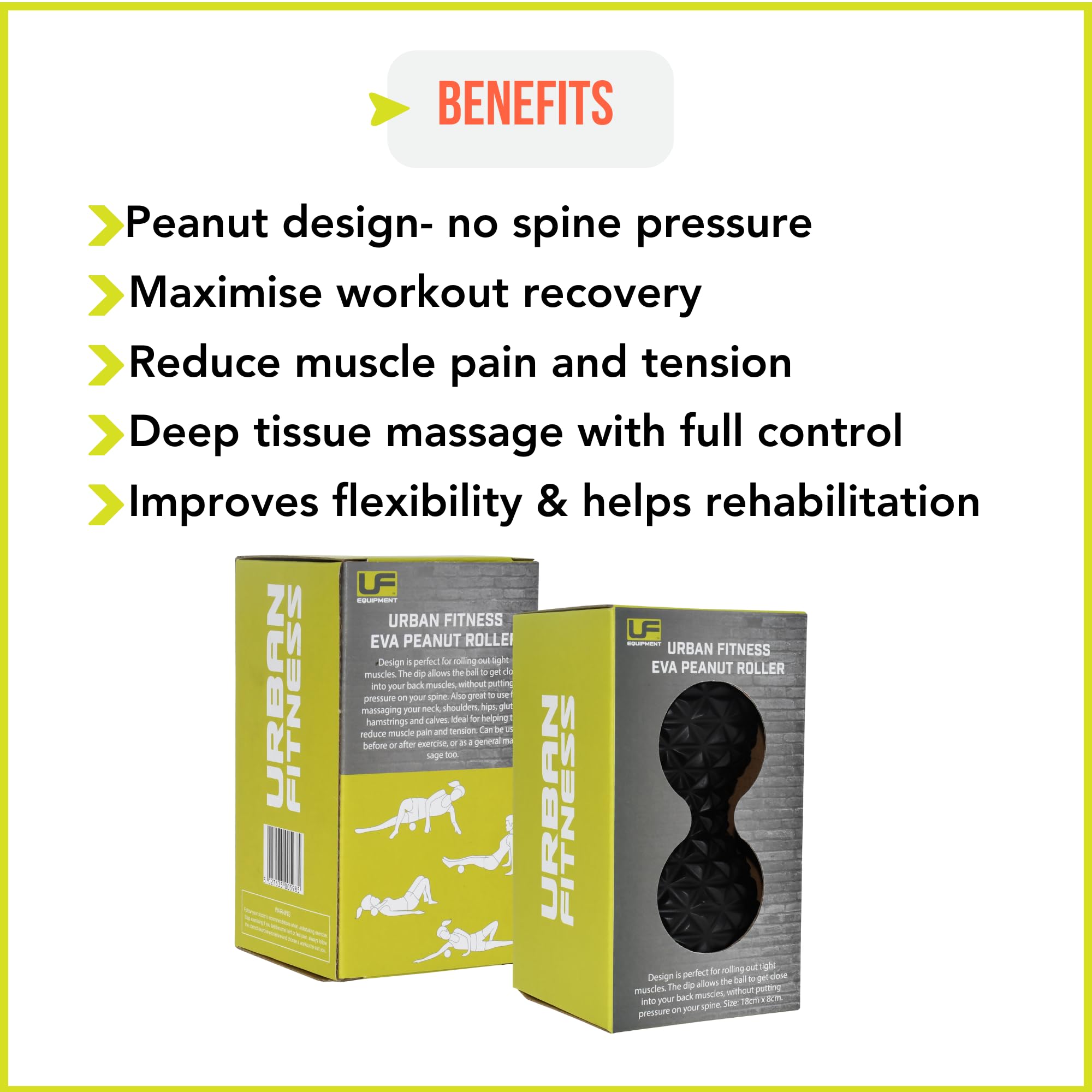 Premium EVA Peanut Massage Roller for Home Gym & Physical Therapy - Relieve Muscle Pain & Improve Recovery for Athletes & Fitness Enthusiasts