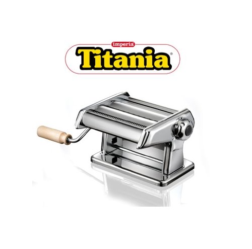 **Imperia Pasta Maker Machine - Heavy Duty Stainless Steel Construction with Easy Lock Dial & Wooden Handle - Model 190 - Perfect for Homemade Pasta, Ravioli & Noodles**