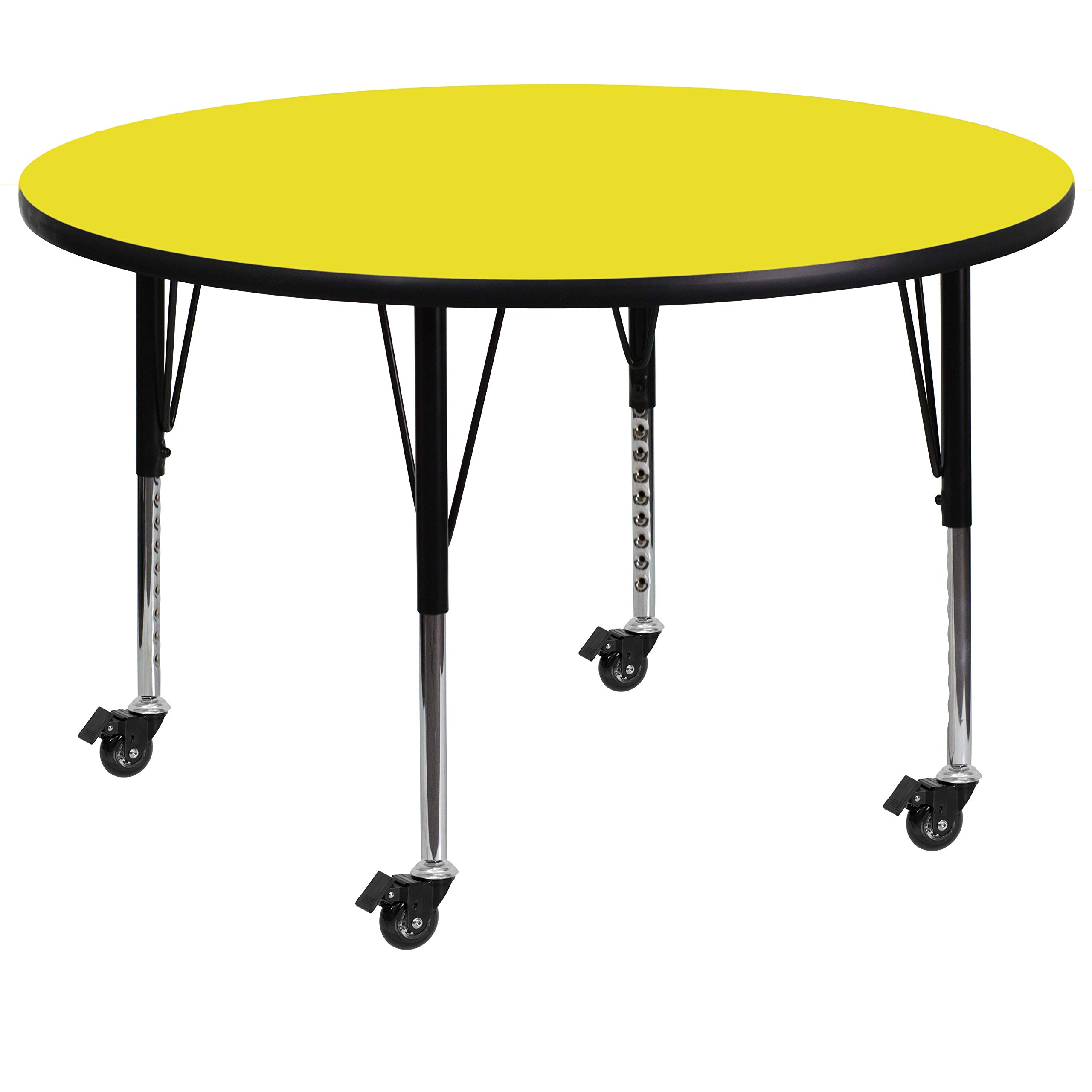 Flash Furniture 48-Inch Round Yellow Activity Table - Kids Play Table, Classroom Furniture, Daycare Center Table for Arts & Crafts, Games & Learning Activities