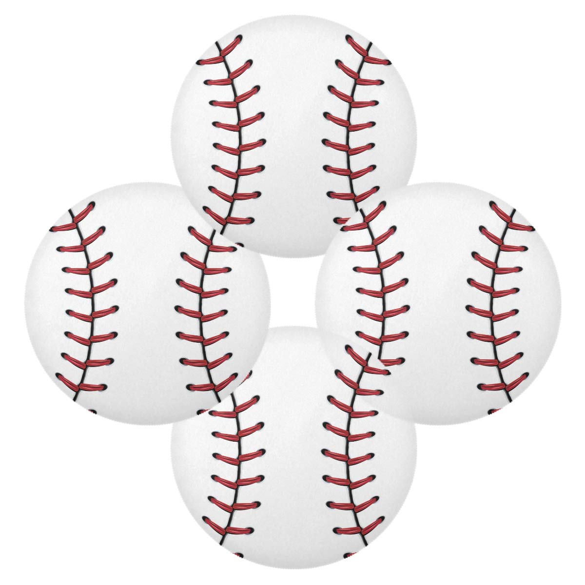 Waterproof Baseball & Softball Themed Placemats Set of 4 - Red Lace Design Washable Dining Table Mats for Women's Home Kitchen Decor | Perfect for Game Day Parties, Family Dinners & Holiday Gatherings
