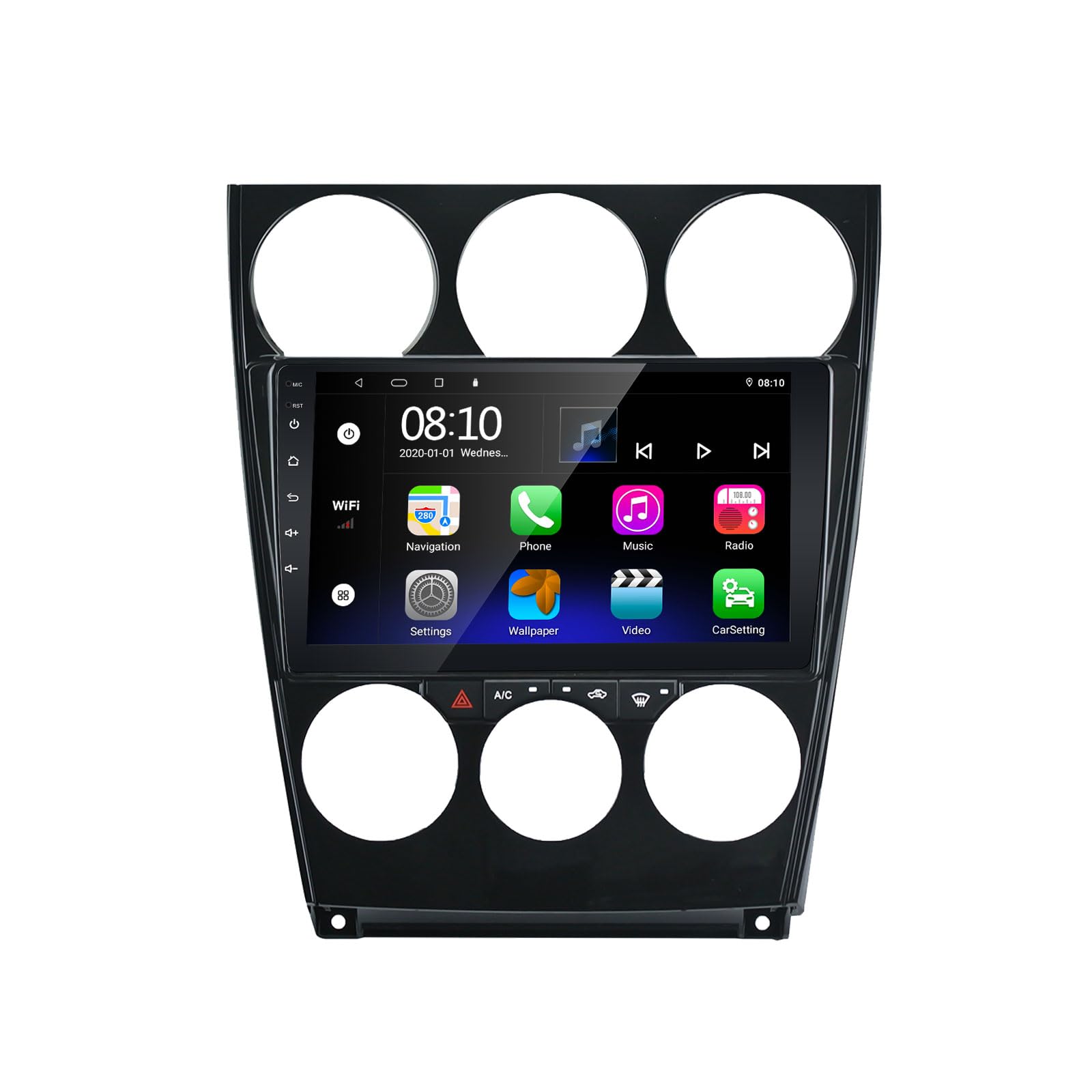 Android Car Stereo for Mazda 6 Atenza 2002-2008 - Built-in Apple CarPlay & Android Auto, GPS Navigation, WiFi, Bluetooth, FM Radio, Split Screen, Steering Wheel Control, 2GB RAM + 32GB ROM - Perfect for Hands-Free Calling, Music Streaming & Safe Driving