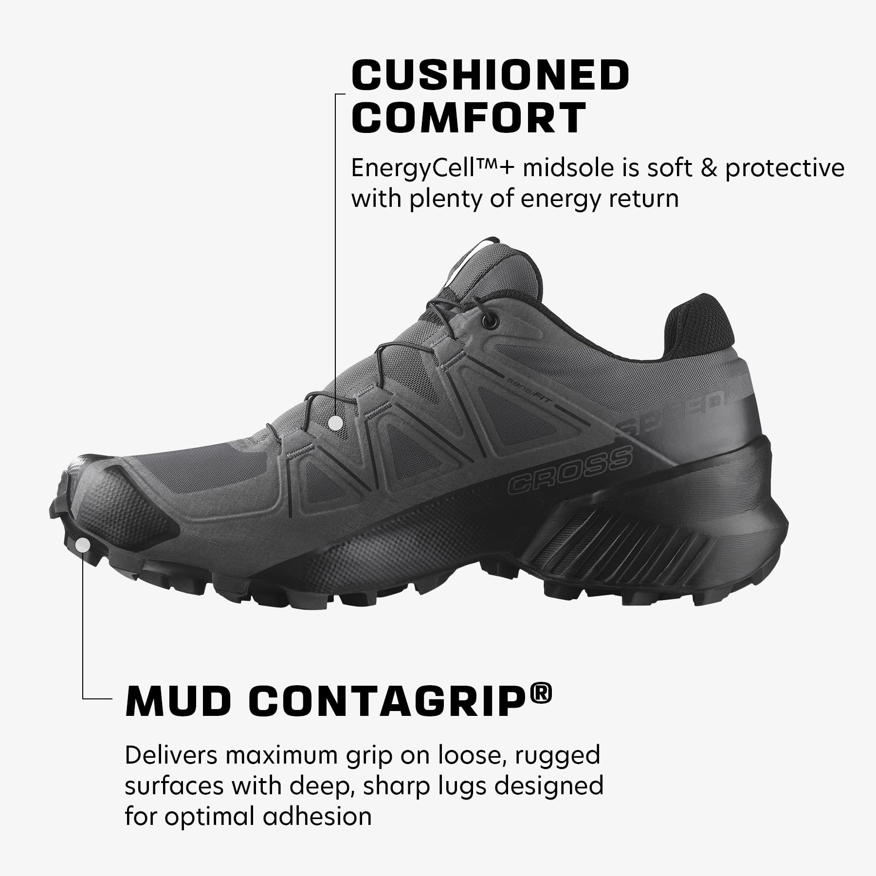 Salomon Men's Speedcross 5 Trail Running Shoes - Lightweight & Durable for Hiking, Trail Running & Outdoor Adventures