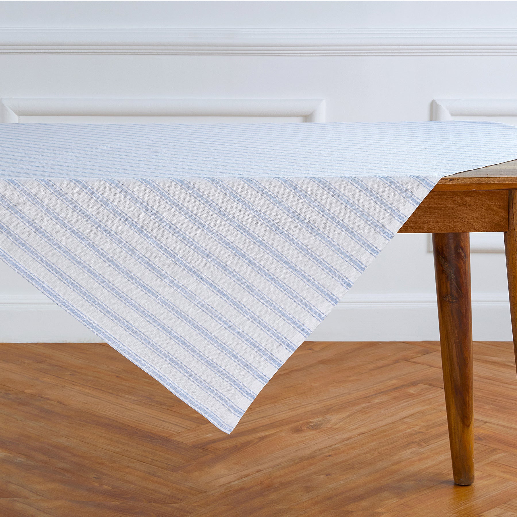 Stylish Capri Ticking Stripe Table Throw - Cotton Blend Tablecloth for Dining Room, Kitchen, and Outdoor Picnics