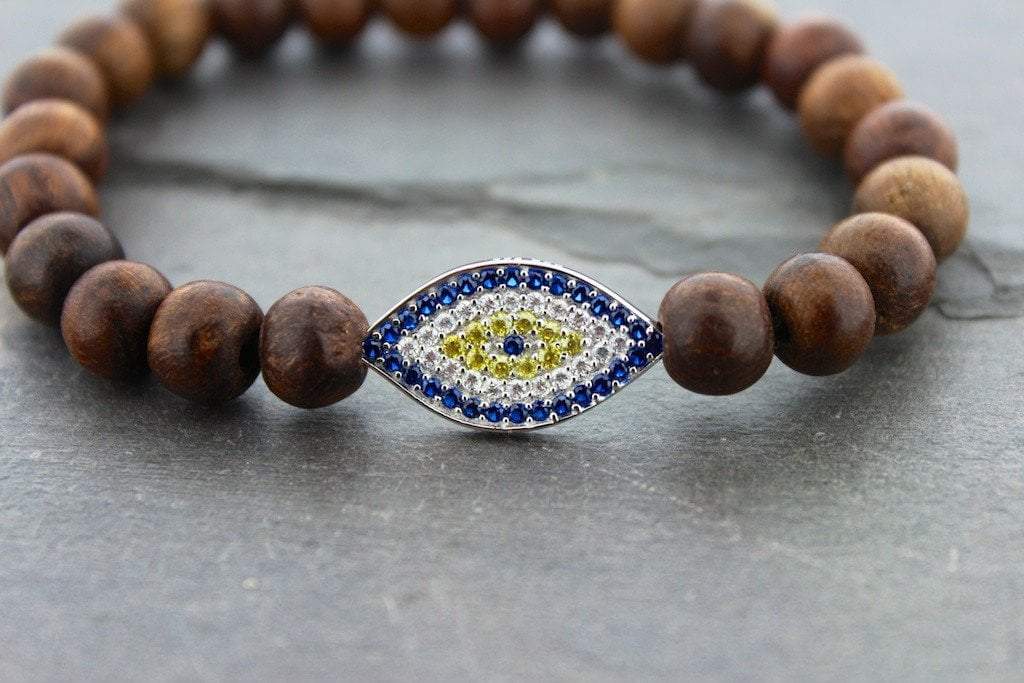 Handmade Evil Eye Mala Bead Bracelet for Women - Protection & Positive Energy - Yoga, Meditation & Spiritual Healing Jewelry