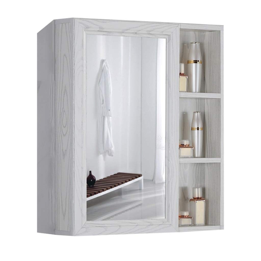DSDD Rectangular Aluminum Mirror Medicine Cabinet - Bathroom Wall Mounted Storage with Jewelry Organizer | Perfect for Small Spaces, Vanity & Makeup Organization