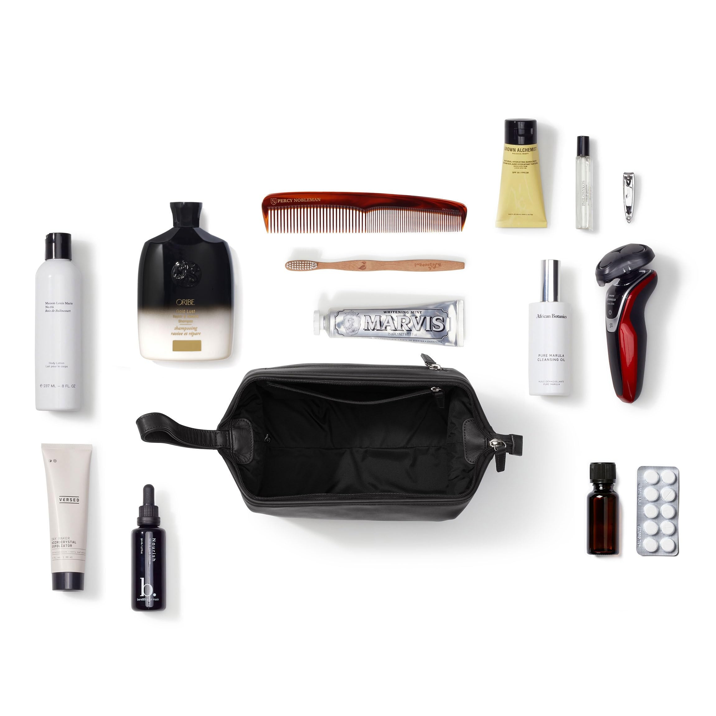Premium Leather Framed Toiletry Bag for Men & Women - Travel Cosmetic Organizer with Multiple Pockets - Perfect for Gym, Business Trips & Vacation Essentials