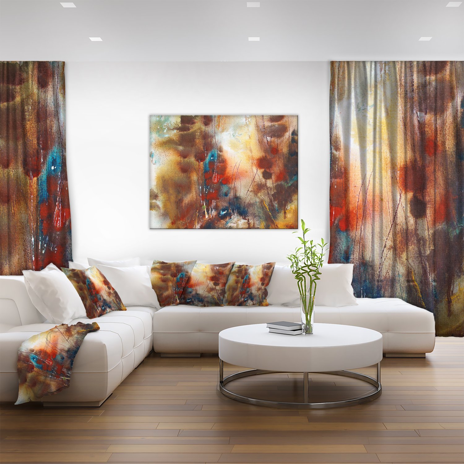 Modern Abstract Brown Canvas Wall Art - Handmade Painting for Living Room, Bedroom & Office Decor