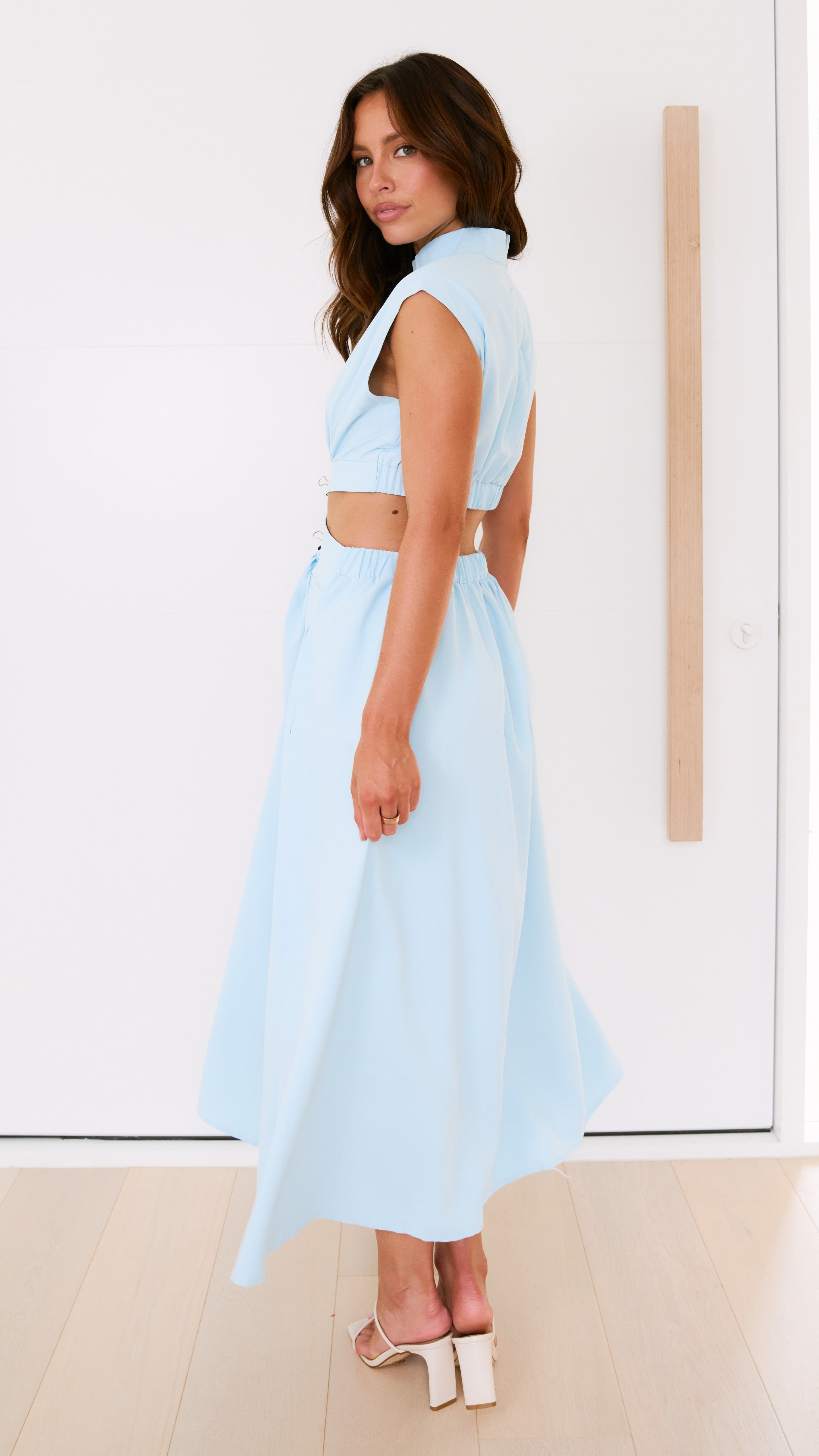 Maddison Midi Dress - Sky Blue Flowy Summer Dress for Women | Perfect for Beach Vacations, Brunch Dates & Outdoor Weddings