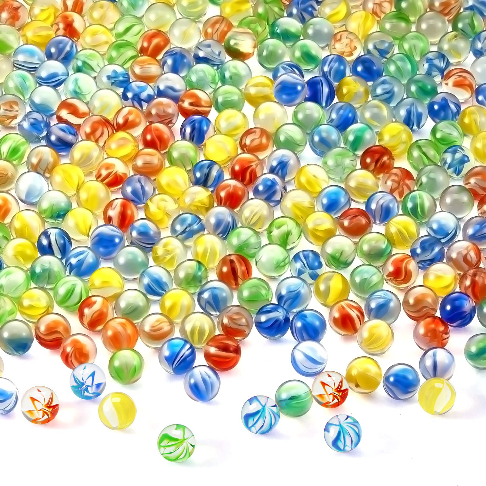 1500 Pcs Cat's Eye Glass Marbles - 0.55 Inch Colorful Mixing Marbles for DIY Crafts, Kids Slingshot, Home Decor & Chinese Checkers Game | Perfect for Party Favors, Gift Fillers & Sensory Play Activities