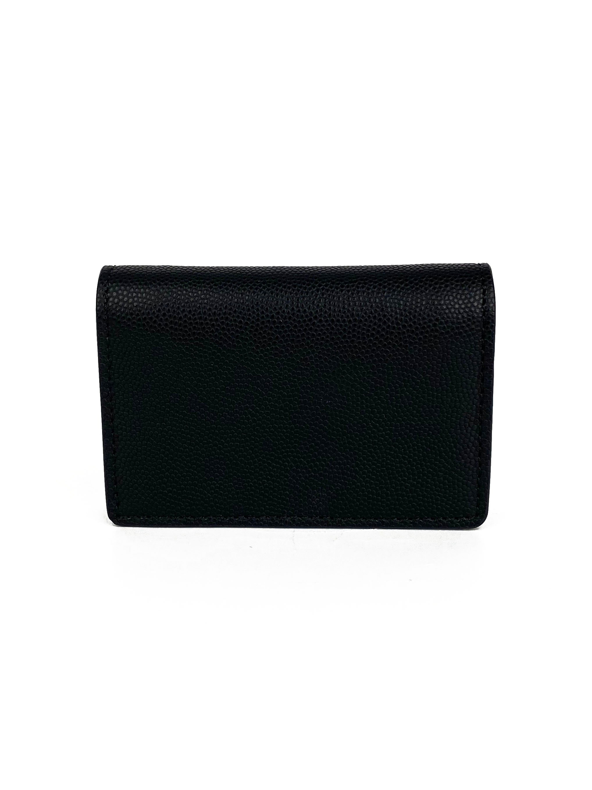 Burberry Black Leather Card Holder with Chain - Stylish & Compact Wallet for Women & Men - Perfect for Everyday Use, Travel & Gifting