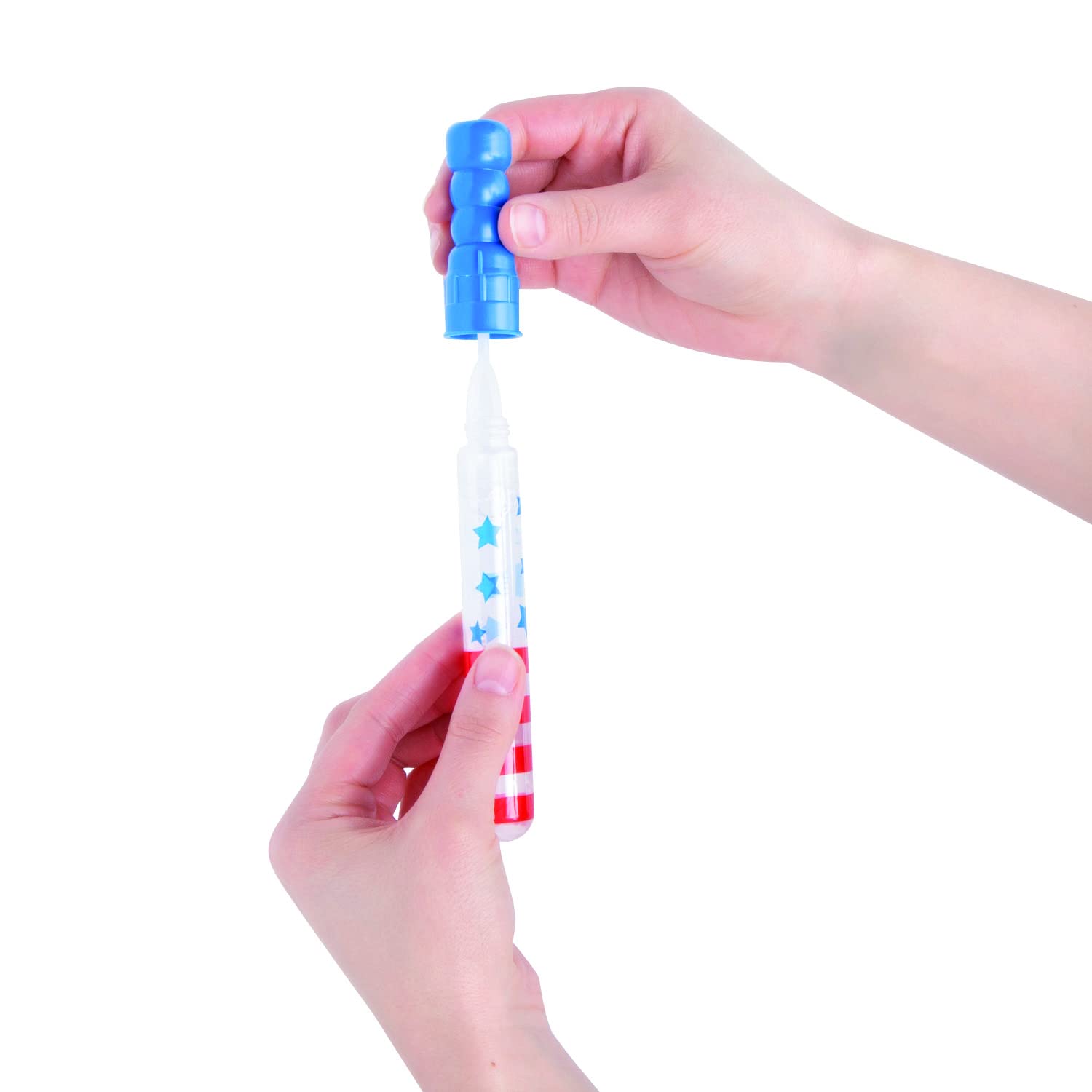 Fun Express Patriotic Mini Bubble Wands - Pack of 12 - Summer Outdoor Party Favors, 4th of July Celebrations & Kids Birthday Activities
