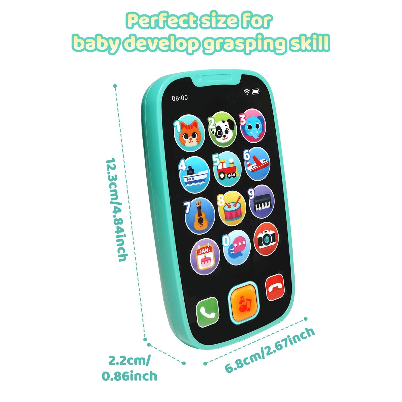 Baby Phone Toy with Music & Lights - Educational Learning Toddler Sensory Toy, Click & Count, Call & Chat Fun - Perfect for Early Development & Pretend Play