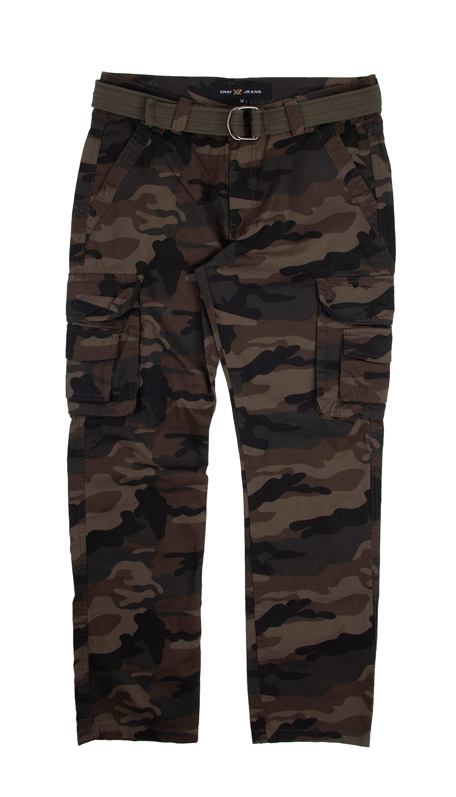 X RAY Men's Cargo Pants - Soft Cotton Work Pants with Deep Pockets & Belt | Durable Tactical Pants for Outdoor, Hiking, Work & Travel | Comfortable Utility Pants for Men
