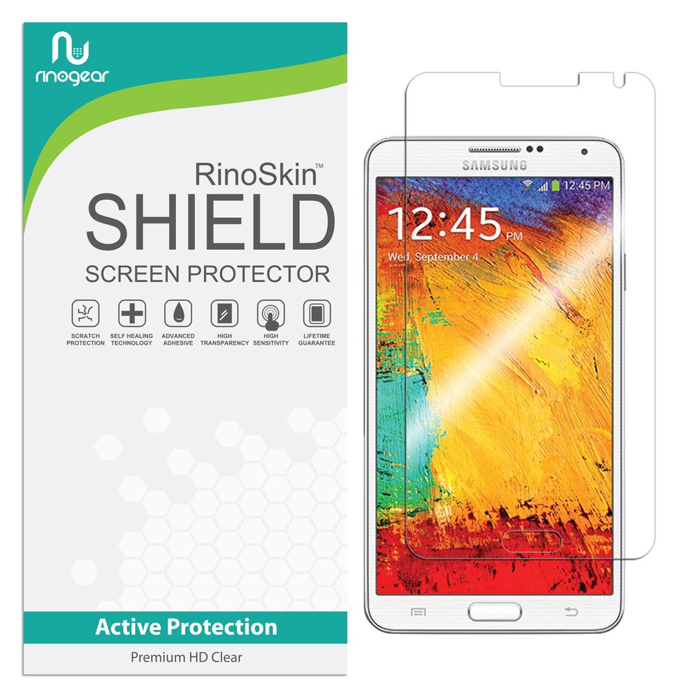 RinoGear Screen Protector for Samsung Galaxy Note 3 - Case Friendly, Flexible TPU Film with Full Coverage - Perfect for Daily Use, Travel & Work Protection