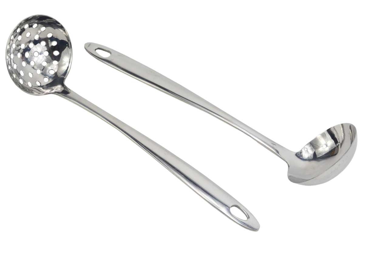 Premium Hot Pot Strainer & Scoop Set - Long Handle Stainless Steel Ladle for Chinese Huoguo, Mongolian Shabu & Japanese Sukiyaki - Perfect for Home Cooking, Asian Cuisine & Family Gatherings