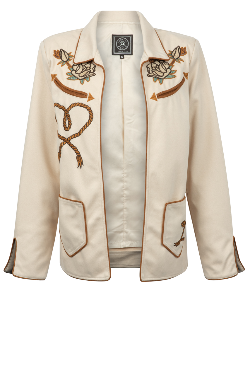 Double D Ranch Women's Cowgirl Jacket - Western Style Denim Coat for Rodeo, Horse Riding & Country Fashion