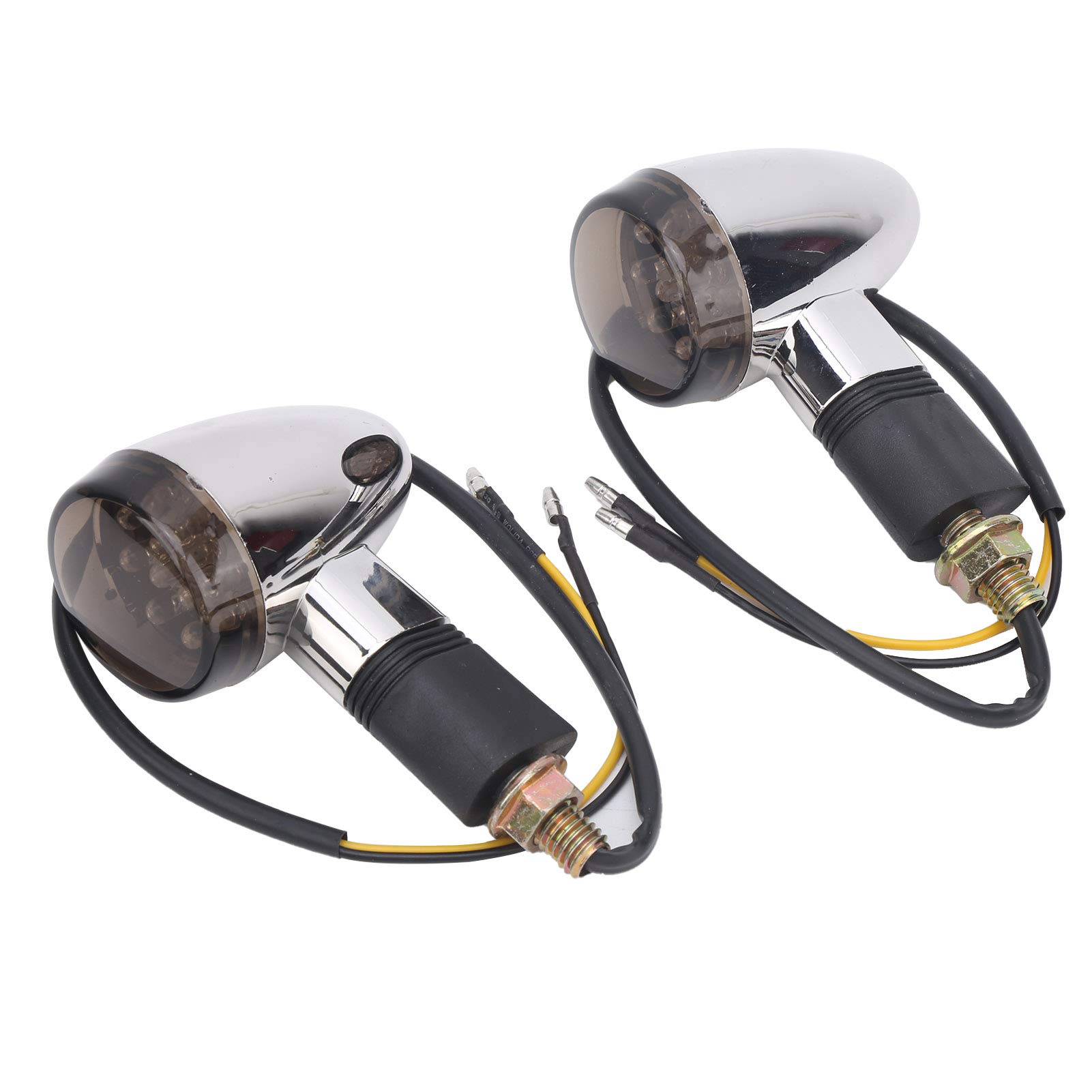 Ymiko Ultra Bright Motorcycle Turn Signal Lights - 2pcs 12V Universal LED Indicators for 10mm/0.4in Thread - Perfect for Harley, Honda, Yamaha & Cruiser Night Riding Safety