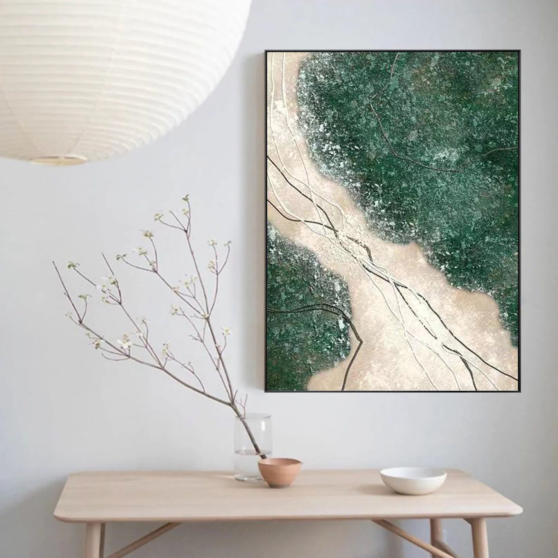 Blue & Green Abstract Wall Art Print #BG004 - Modern Home Decor for Living Room, Bedroom & Office