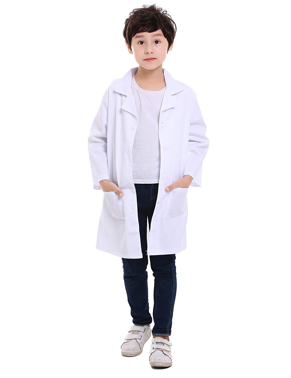 TopTie Kids Lab Coat Scrubs - Children's Science Doctor Costume for School Experiments, Role Play & Halloween Dress Up | Perfect for Science Fairs, Classroom Activities & Pretend Play