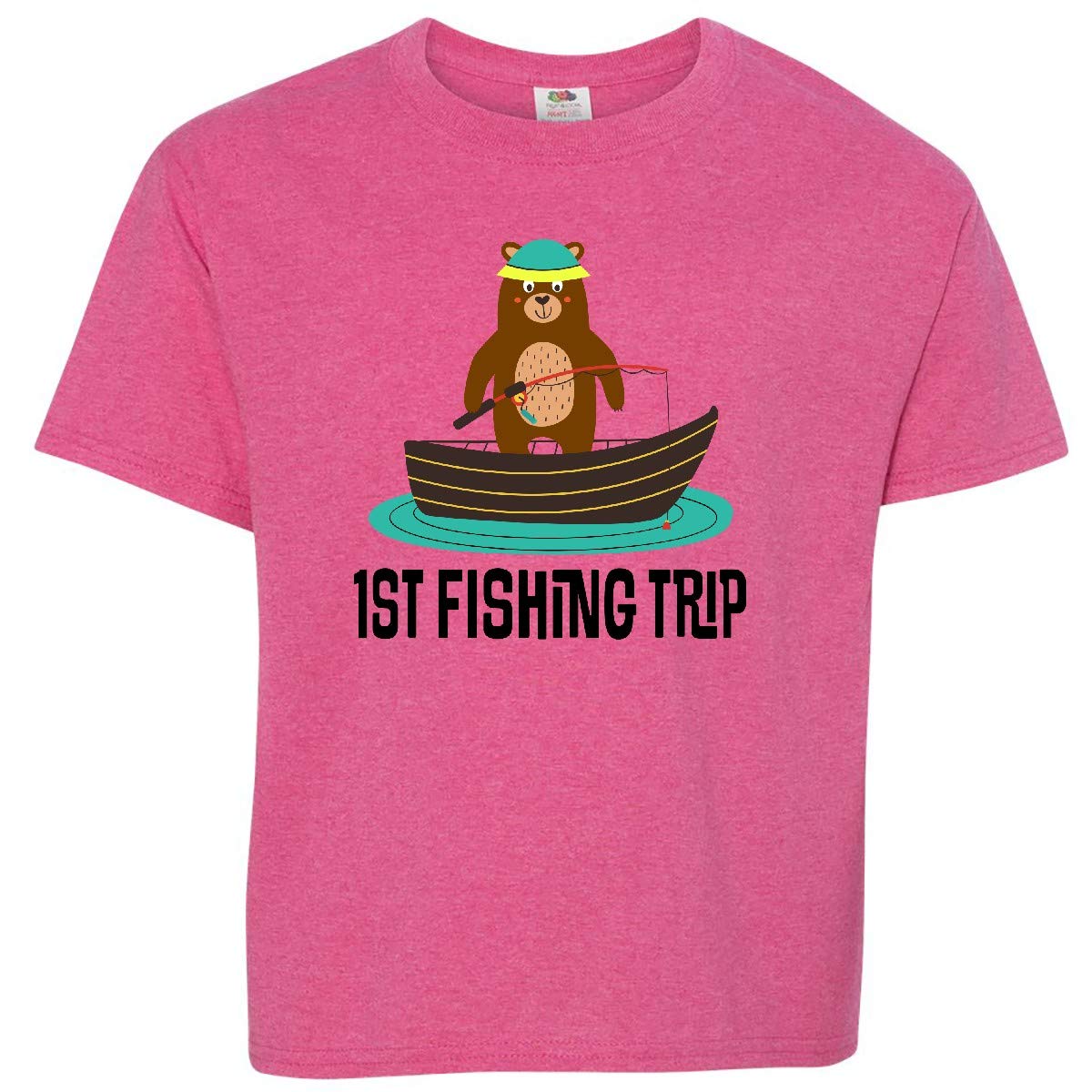 Inktastic 1st Fishing Trip Youth T-Shirt - Comfortable Kids Fishing Shirt for Boys & Girls - Perfect for First Fishing Adventure, Outdoor Activities & Family Trips