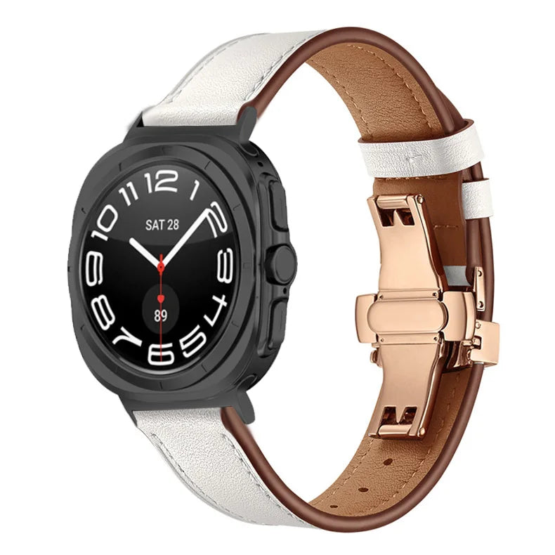 Premium Genuine Leather Bands for Samsung Galaxy Watch Ultra - Stylish, Durable & Comfortable Replacement Straps for Work, Gym & Everyday Wear