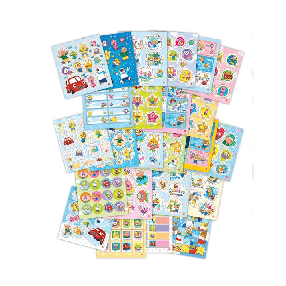 Pororo The Little Penguin Mini Sticker Book - 274 Fun Stickers for Kids, Korean Animation Character Sticker Collection - Perfect for Scrapbooking, School Projects & Kids' Creative Play
