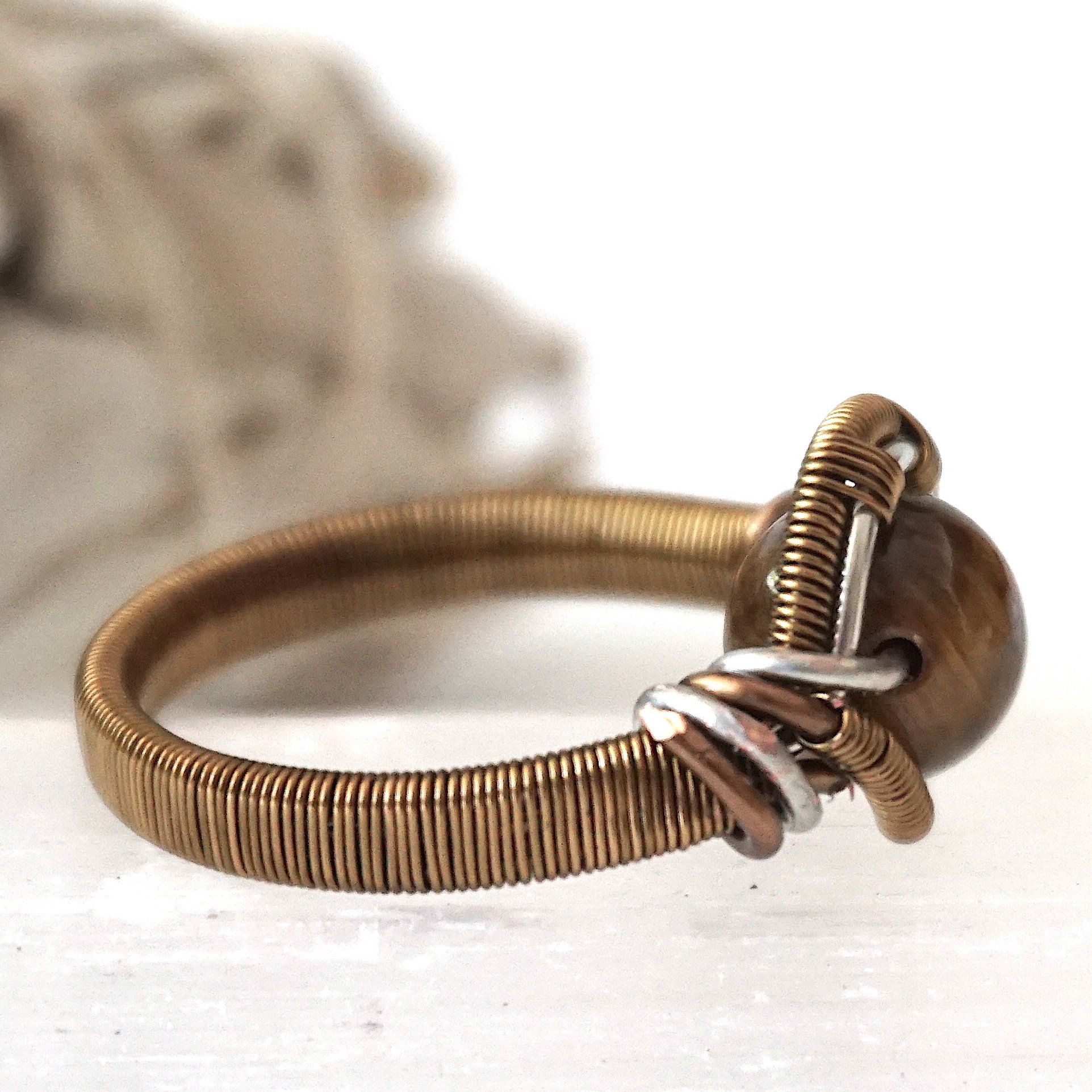 Tiger's Eye Gemstone Ring - Antique Bronze & Silver Plated Jewelry for Women | Spiritual Healing, Protection & Elegant Fashion Accessory