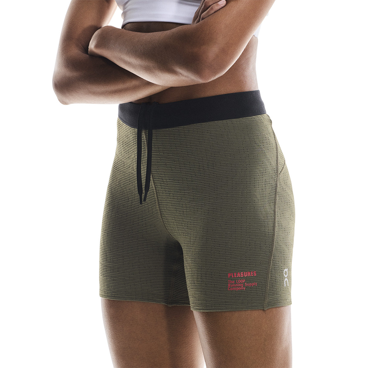 PLEASURES The LOOP Women's Running Tights in Olive - High-Performance Workout Leggings for Yoga, Gym & Outdoor Activities