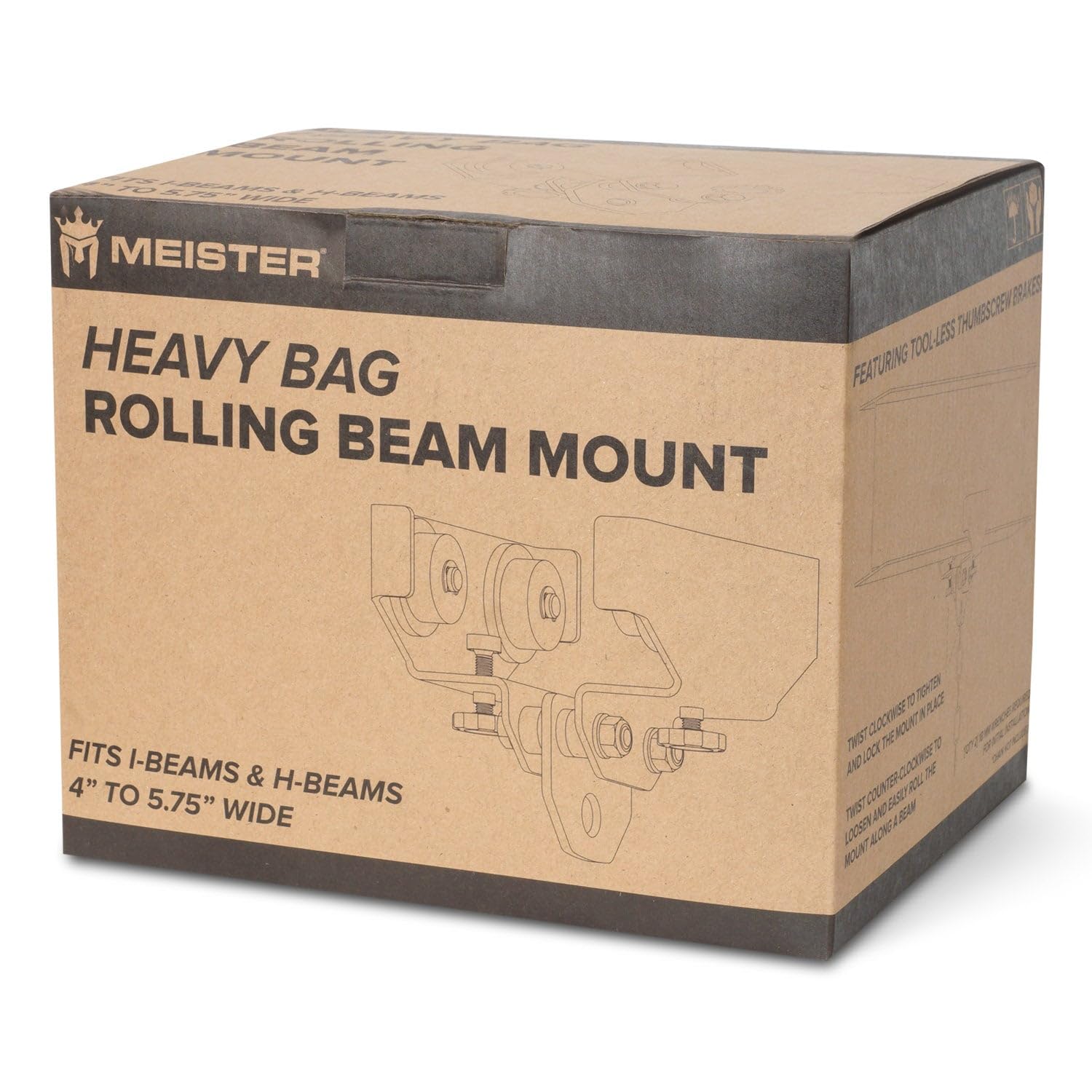 Meister Rolling Beam Mount with Brakes - Heavy Bag Stand for Boxing, MMA, Muay Thai Training - Perfect for Home Gyms & Martial Arts Studios