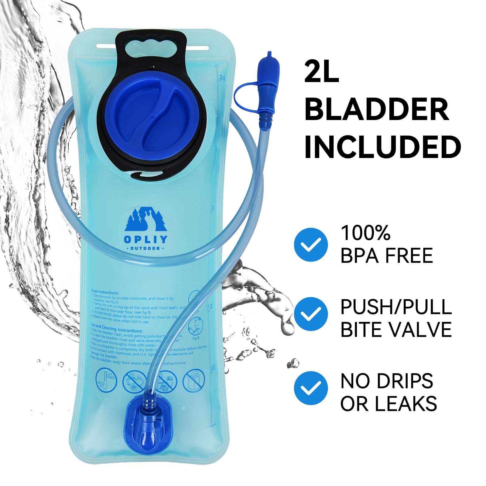 Lightweight Hydration Backpack with 2L Bladder for Running & Hiking