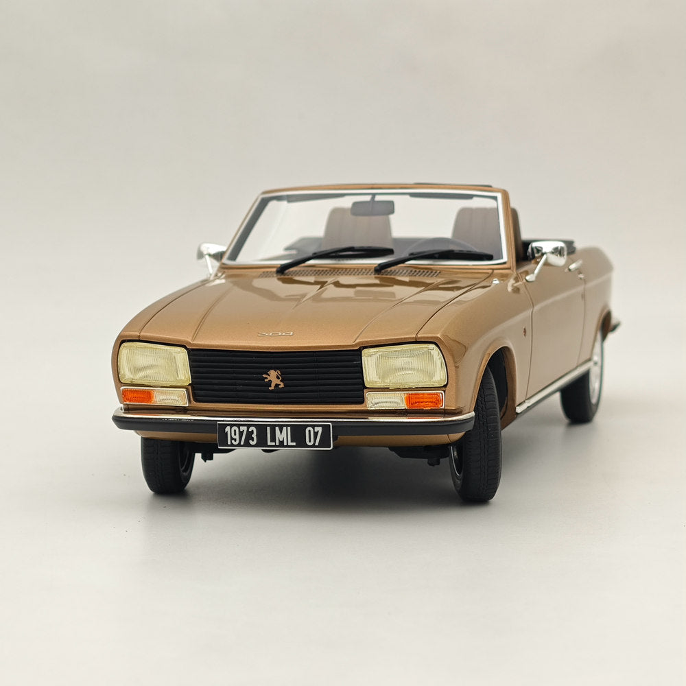1:18 Scale Peugeot 304 Cabrio 1973 Gold Metallic Resin Model Car - Limited Edition Collectible for Car Enthusiasts & Display
