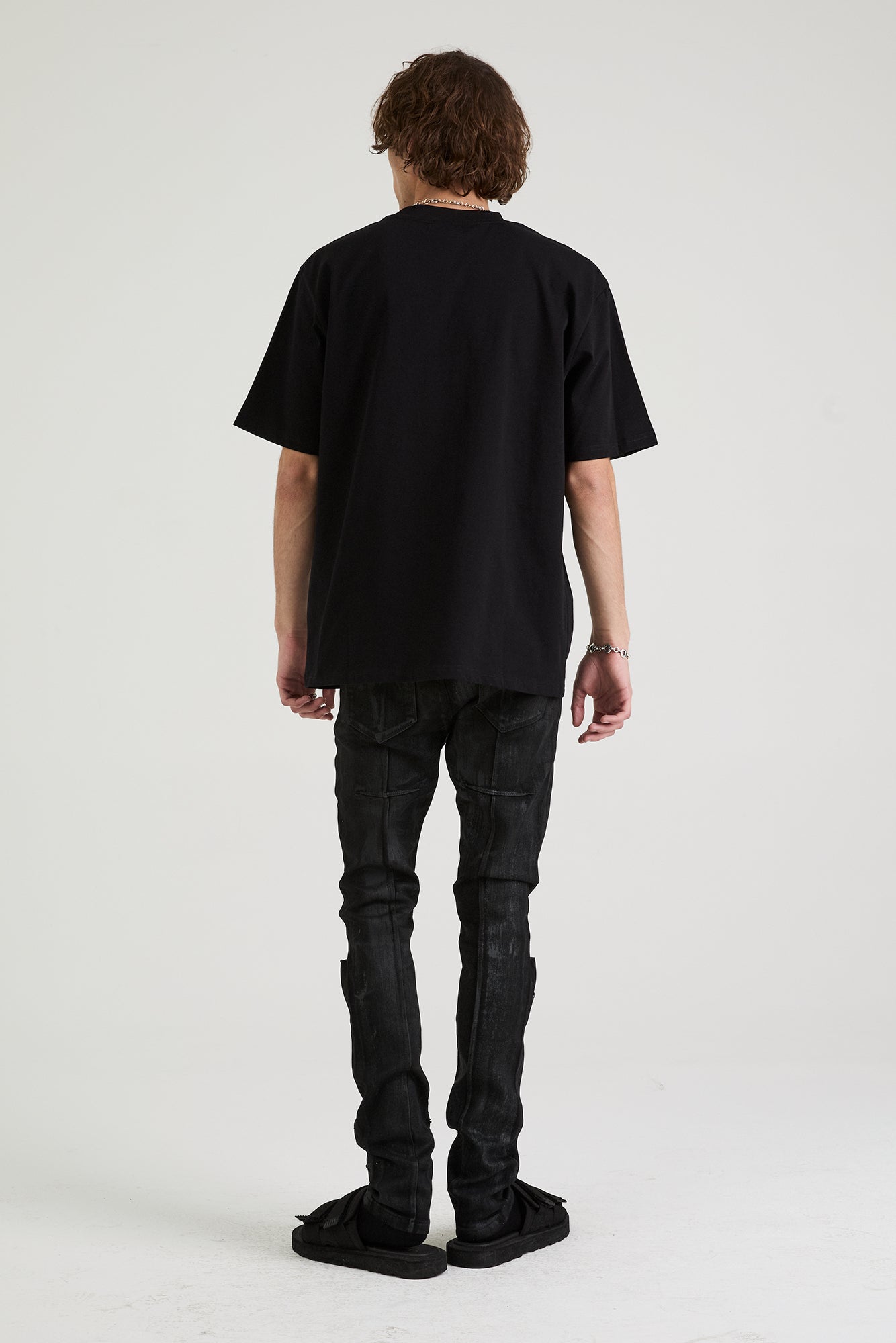 RICO Mock Neck Short Sleeve T-Shirt for Men - Black Collar with Logo Design | Casual Wear, Street Style, Everyday Outfits