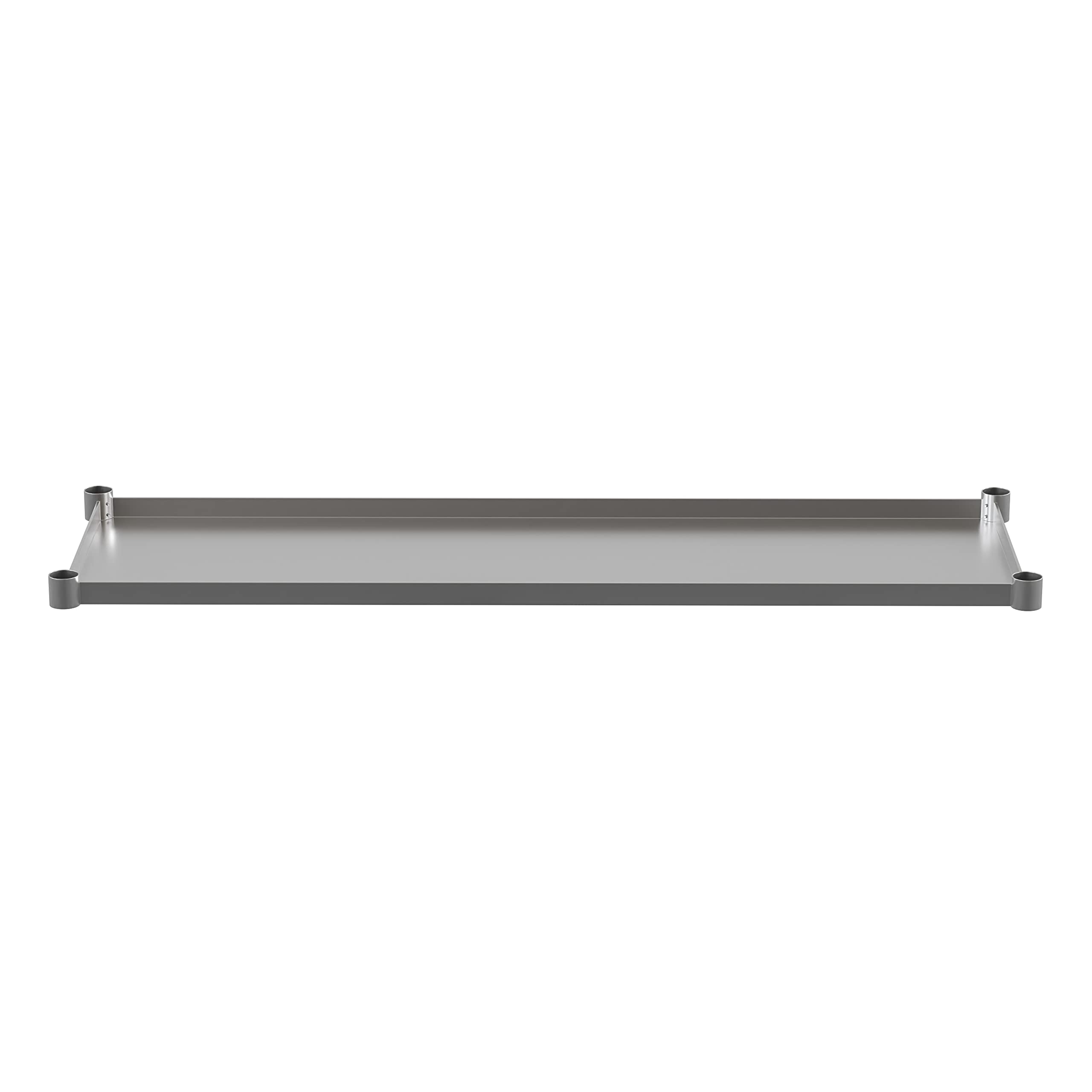 Flash Furniture Adjustable Under Shelf for 24x60 Inch Stainless Steel Work Tables - Galvanized Steel Lower Storage Shelf for Kitchen Prep & Commercial Use - Perfect for Restaurants, Food Prep Areas & Industrial Workspaces