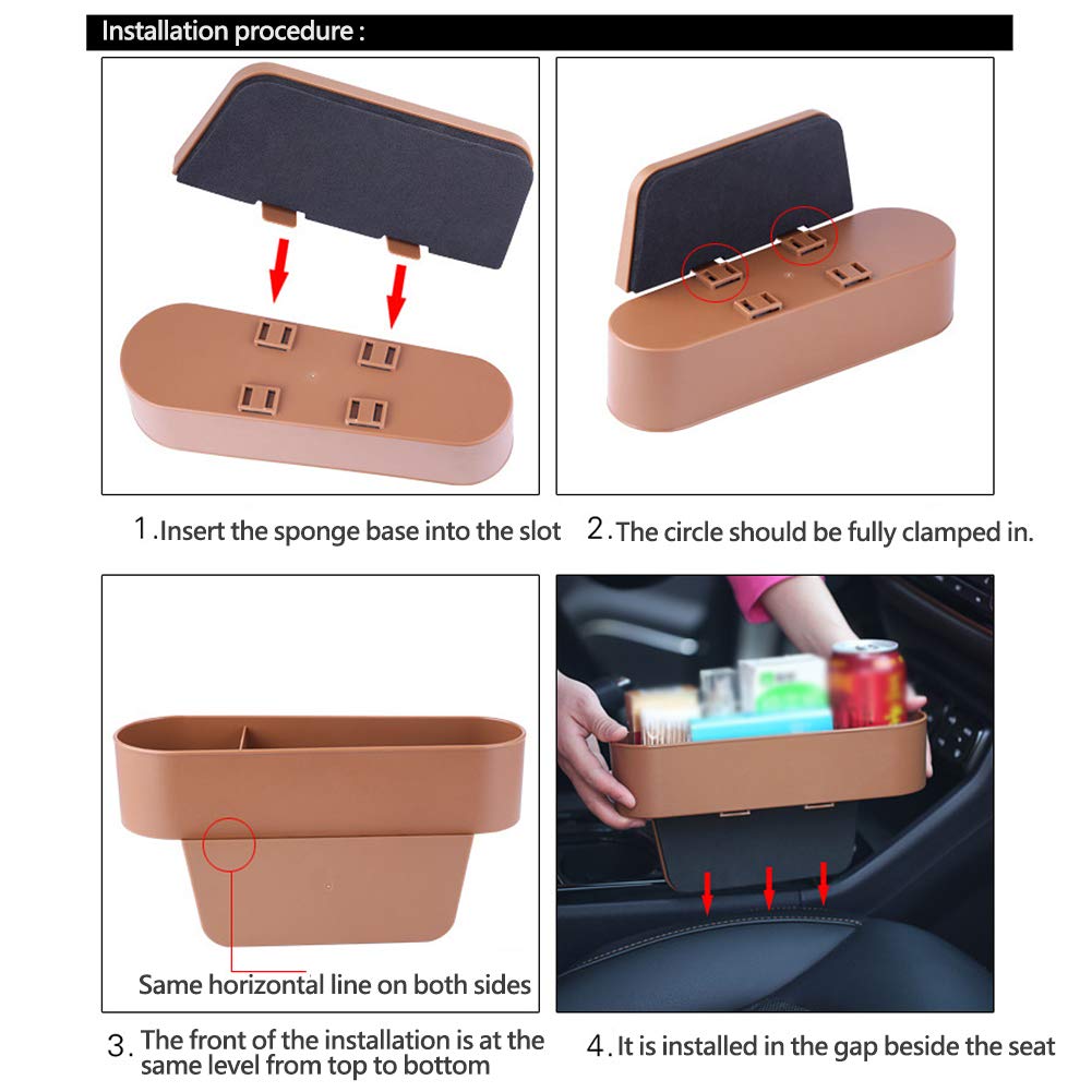 Premium PU Leather Car Seat Gap Filler - Universal Car Organizer with Side Pockets for Phone, Cards & Wallet - Perfect for Road Trips, Commuting & Daily Driving