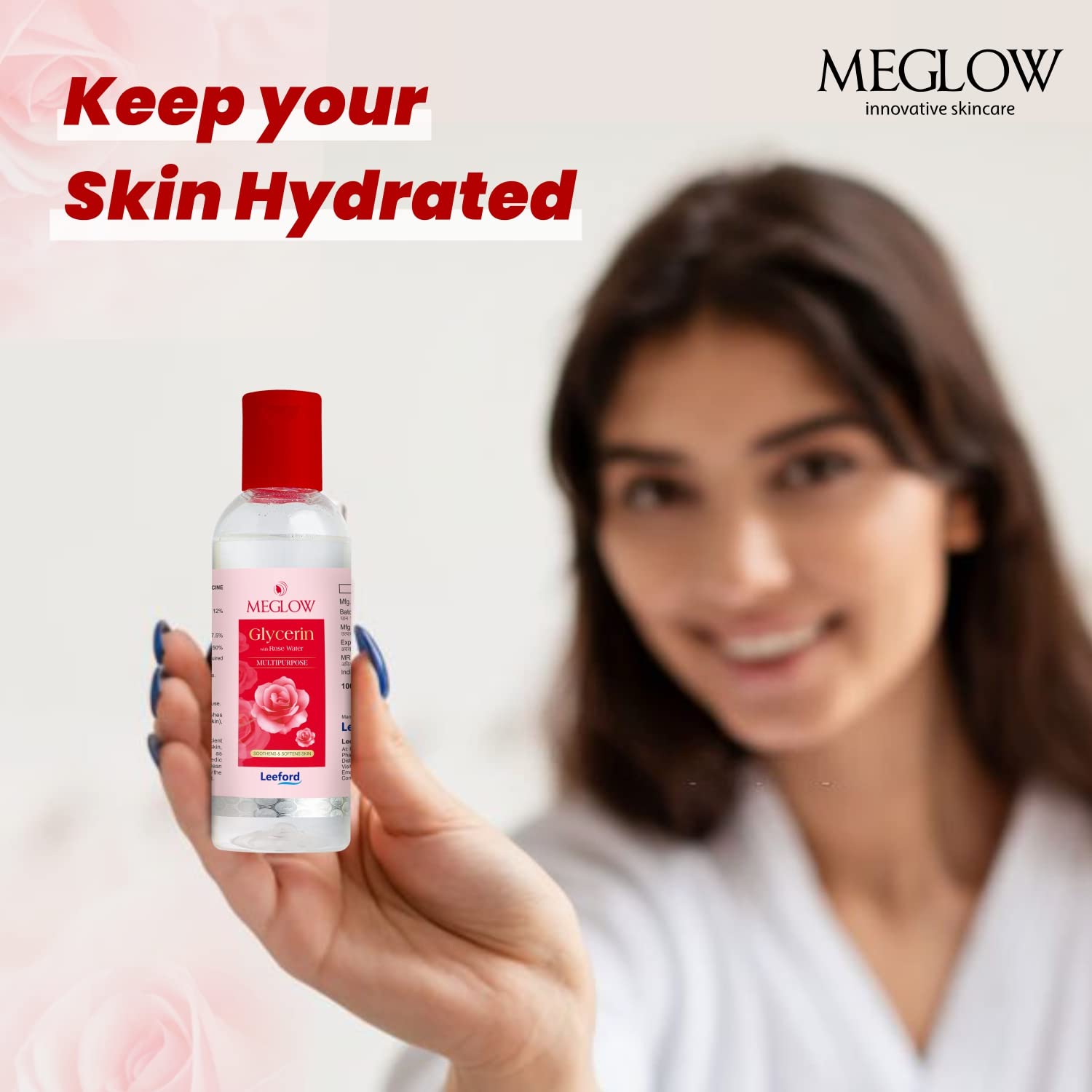 **Leeford Meglow Rose Water & Glycerin Face Toner – Hydrating Skin Care for Women & Men with Gulab Jal – Pack of 2 – Perfect for Daily Moisturizing & Glowing Skin**