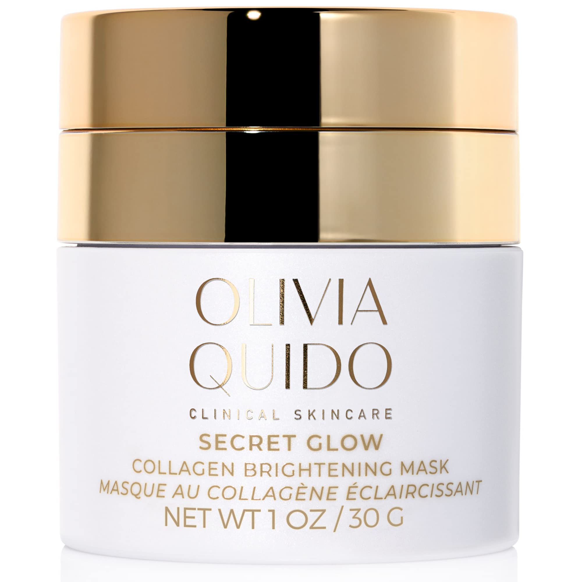 OLIVIA QUIDO Clinical Skin Care Secret Glow Anti-Aging Collagen White Mask - Brightening Night Cream for Face and Neck with Glutathione Formula | Smoothens & Enhances Complexion for Dewy Glow | Perfect for Nighttime Skincare Routine & Anti-Aging Treatment