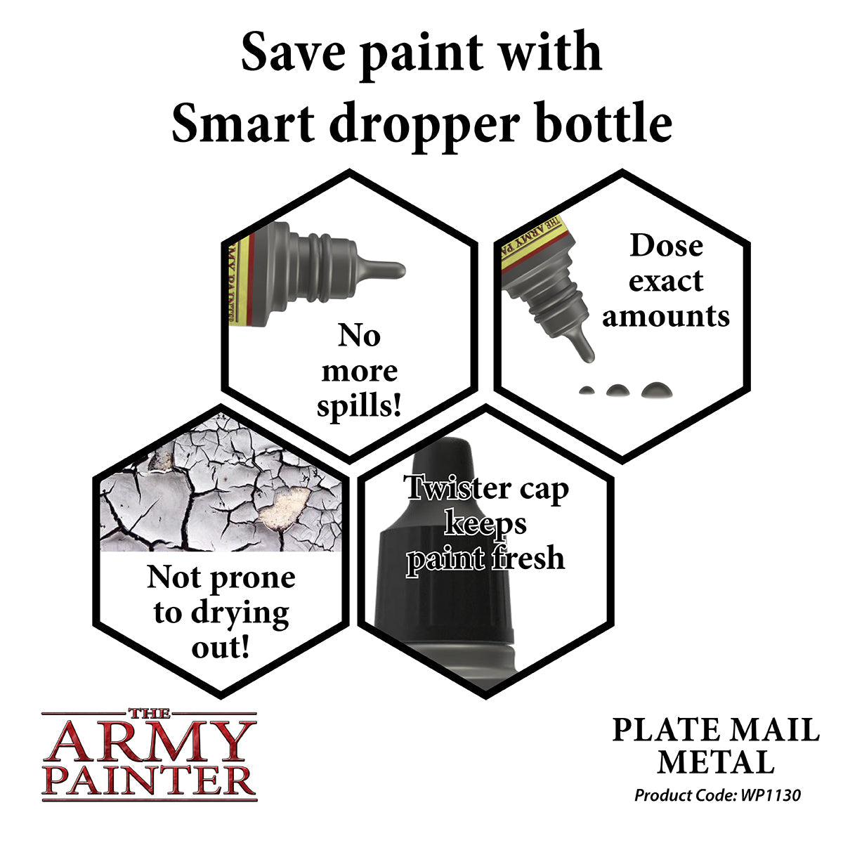 Warpaints Metallics: Plate Mail Metal Paint for Miniatures & Models - Perfect for Warhammer, D&D, and Tabletop Gaming