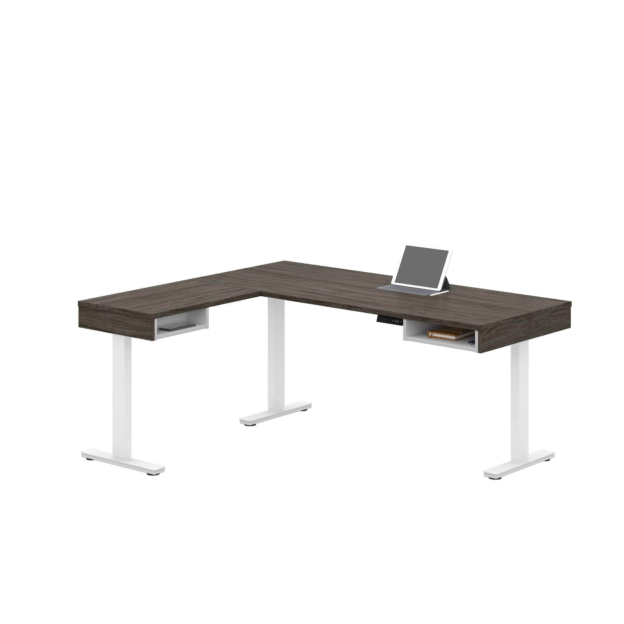 Premium L-Shaped Standing Desk - Adjustable Height Ergonomic Home Office Desk (2 Color Options) for Work from Home & Gaming Setup