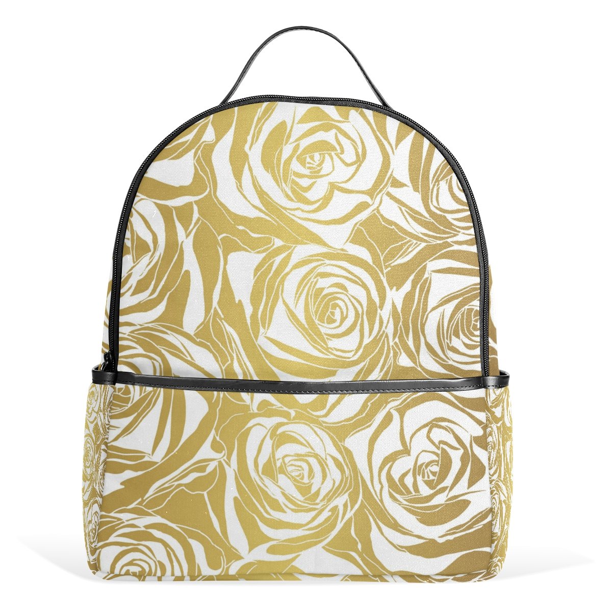Elegant Gold Rose Shoulder Bag for Women - Stylish Daypack Backpack for School, Work & Travel - Perfect for Everyday Use & Fashion Accessories