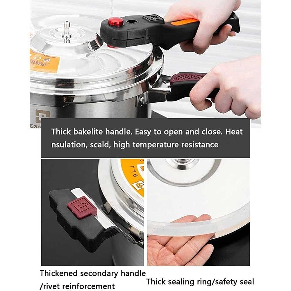Explosion-Proof Stainless Steel Pressure Cooker 4L - Thickened Design for Gas & Induction Hobs - Large Capacity Home Cooking Pot for Soups, Stews & Meal Prep