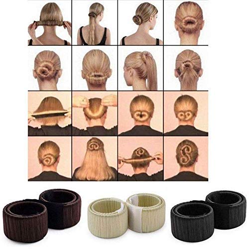 Stallion Black Magic Hair Donut Bun Maker - French Twist Hair Styler DIY Tool (2 Pack) for Women & Girls - Perfect for Updos, Ponytails & Special Occasions