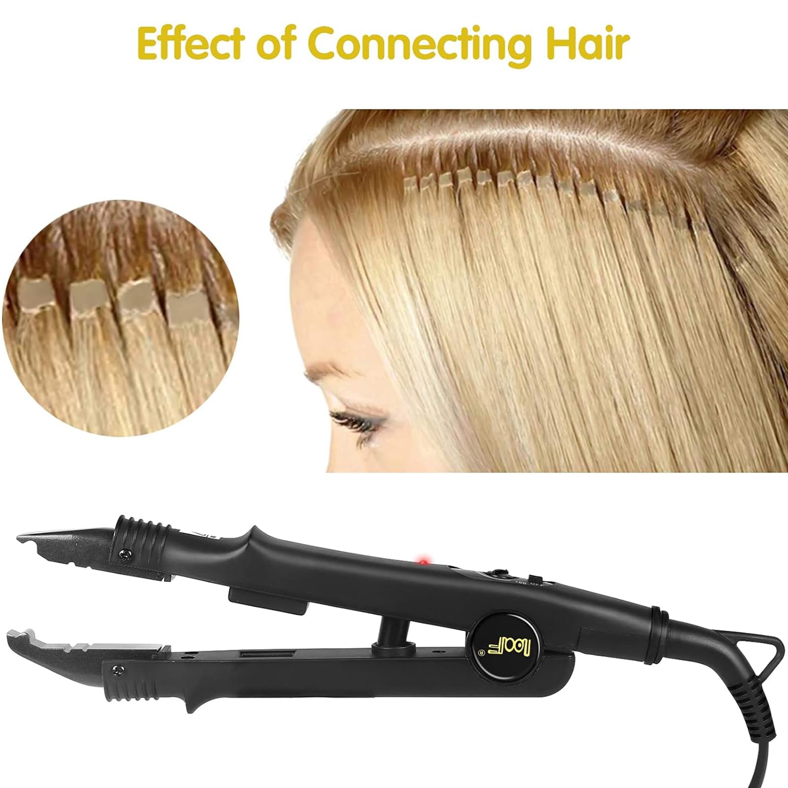 Professional Keratin Tip Hair Extensions Machine - Real Human Hair Fusion Tool with Fast Heat-up Connector Wand for Salon & Home Use | Perfect for Women's Fashion Styling & Hair Bonding