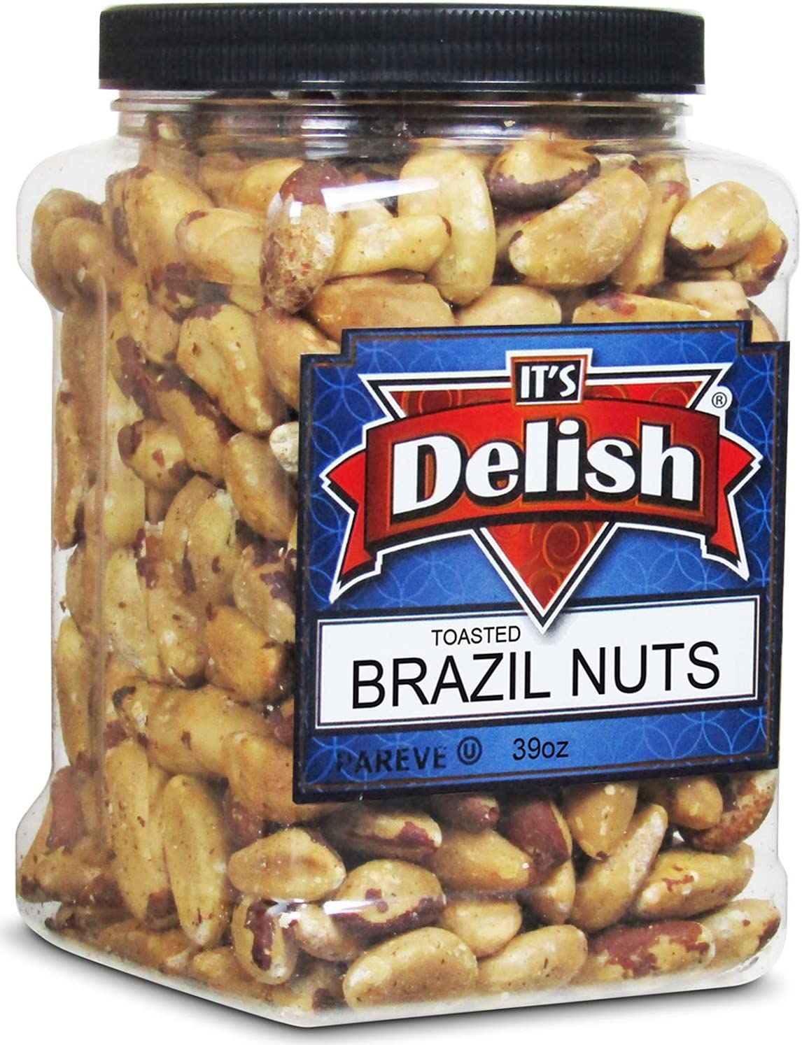 Premium Dry Roasted Whole Brazil Nuts - Unsalted, Keto, Vegan & Kosher Certified (39oz Bulk) - Perfect for Snacking, Baking & Healthy Recipes - Resealable Jar for Freshness