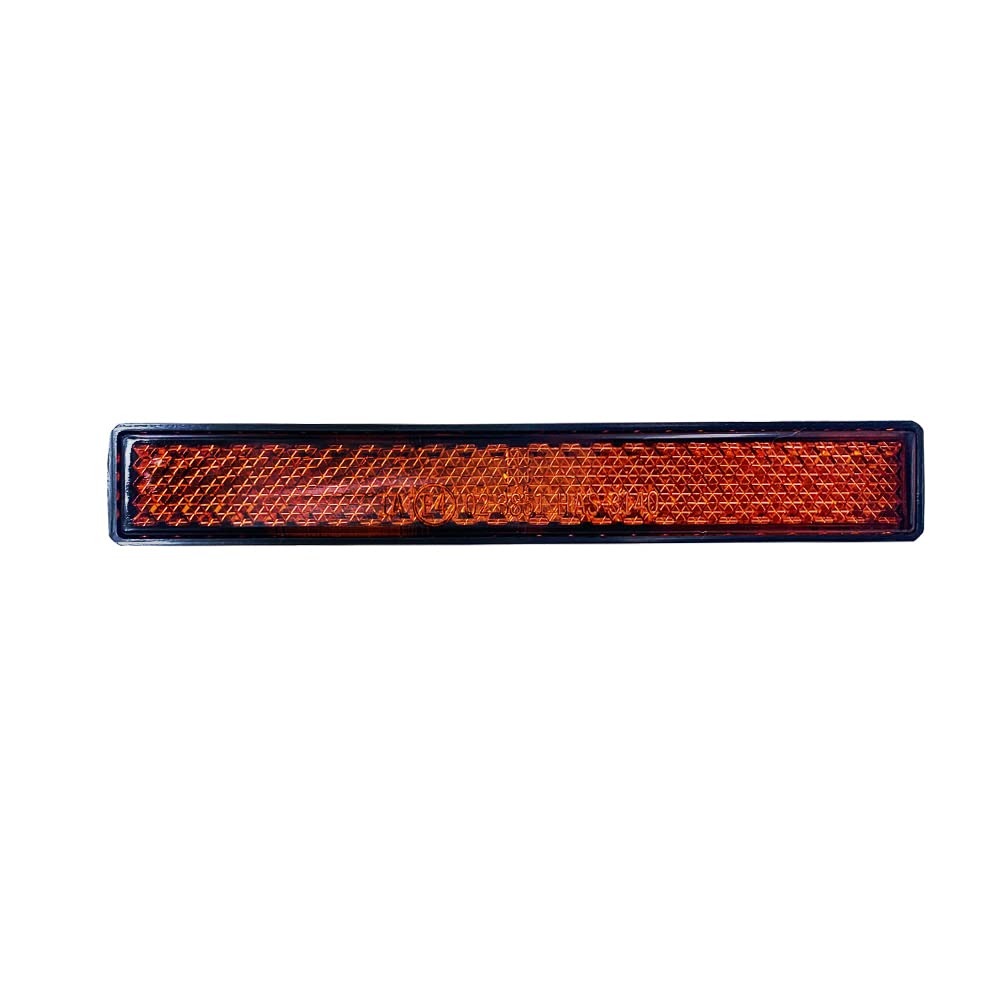 Adhesive Rectangular Reflectors - 2PC Amber for Cars, Bikes & Boats - Safety & Night Riding